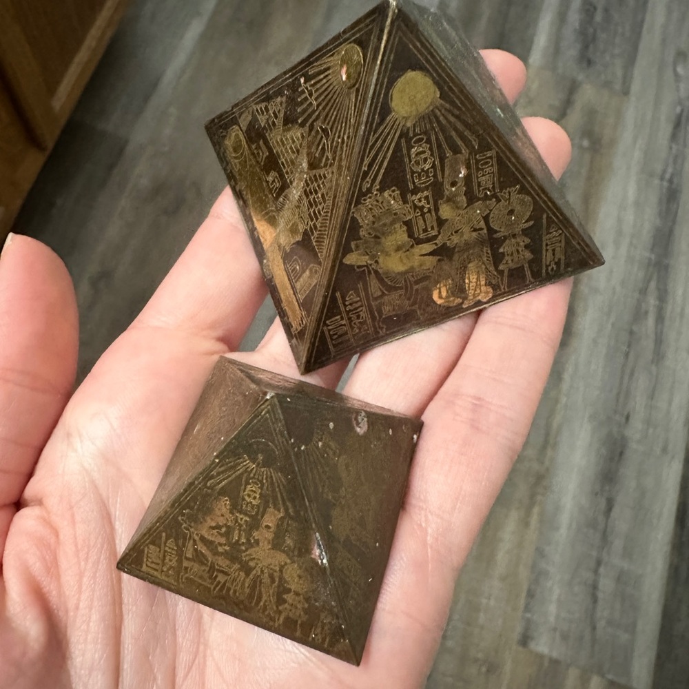Vintage brass engyptian pyramids as is